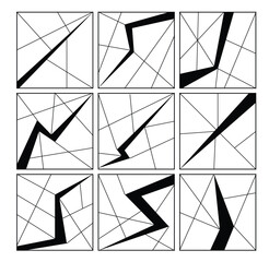 Poster - Cracked and Split Surface Square Abstract Background with Lines. Graphic design elements and resources vector art