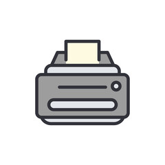 Poster - Stylized Illustration Of A Printer With Paper Against A Transparent Backdrop