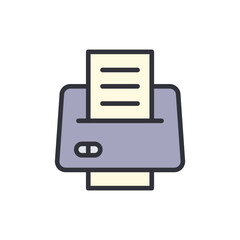Poster - Stylized Printer Icon With Sheet Ready For Printing Or Copying