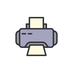 Poster - Modern Printer Illustration Symbolizing Office Technology And Documentation