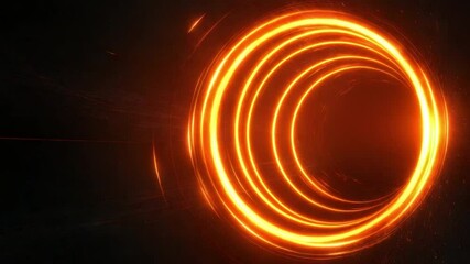 Poster - Glowing Circular Patterns with Radiant Light Effects in Dark Background for Abstract Digital Art 4k video footage