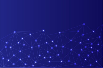 Leinwandbilder - Low Poly Background on Dark Blue Gradient – Modern, Geometric, and Minimalist Abstract Design for Digital Art, 3D Modeling, Wallpapers, and Futuristic Graphics	