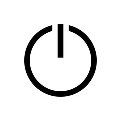 Poster - Illustration of a simple black power button symbol with a circle and a vertical line element design icon