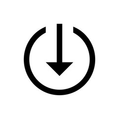 Poster - Illustration of a circular arrow pointing downwards inside a circle indicating a download or import symbol icon