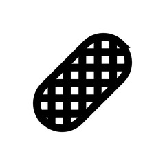 Poster - Black rounded rectangle with a grid pattern inside on a white background in a simple vector style