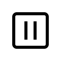Poster - Black pause icon inside a rounded square with two vertical lines indicating a break or interruption