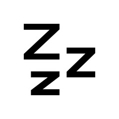 Poster - Illustration of three black z letters arranged in a cluster on a white background indicating sleeping or rest