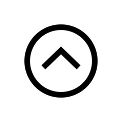 Poster - Black outlined circle containing a solid black chevron pointing upwards in the center of the circle shape
