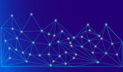 Leinwandbilder - Low Poly Background on Dark Blue Gradient – Modern, Geometric, and Minimalist Abstract Design for Digital Art, 3D Modeling, Wallpapers, and Futuristic Graphics	