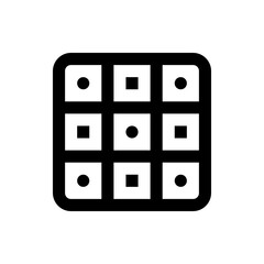 Poster - Black grid pattern with rounded corners containing alternating circles and squares in each cell design