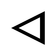 Aufkleber - Black outlined triangle pointing left with a thick border on a white background simple geometric shape