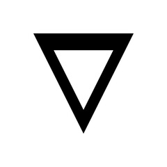 Poster - A simple geometric shape depicting an inverted triangle outlined in black on a white background design element