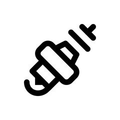 Poster - Illustration of a spark plug with wireless signal emanating from it in black outline on white background