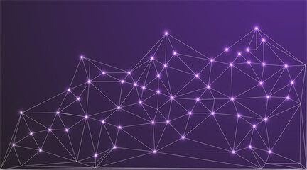 Leinwandbilder - Low Poly Background on Dark Blue Gradient – Modern, Geometric, and Minimalist Abstract Design for Digital Art, 3D Modeling, Wallpapers, and Futuristic Graphics	