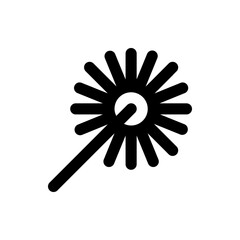 Poster - Illustration of a black spur with radiating spikes and a central circle on a white background design