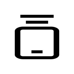 Poster - Simple icon of a container with rounded corners and a lid consisting of horizontal lines on top center