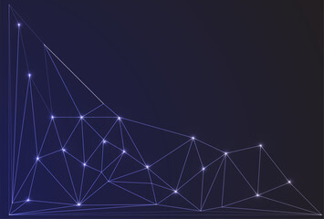 Leinwandbilder - Low Poly Background on Dark Blue Gradient – Modern, Geometric, and Minimalist Abstract Design for Digital Art, 3D Modeling, Wallpapers, and Futuristic Graphics	