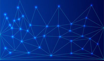 Leinwandbilder - Low Poly Background on Dark Blue Gradient – Modern, Geometric, and Minimalist Abstract Design for Digital Art, 3D Modeling, Wallpapers, and Futuristic Graphics	