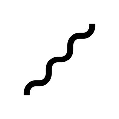 Poster - A simple black and white illustration of a thick wavy line diagonally across the white background space