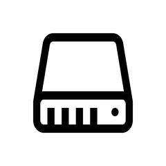 Poster - Illustration of a simple black hard drive icon with rounded edges and a power indicator light design