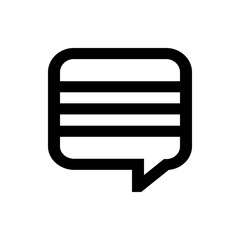 Poster - A simple black and white illustration of a speech bubble with horizontal lines inside representing text content