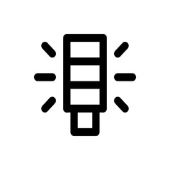 Poster - Illustration of a black and white battery icon with three sections and radiating energy lines on the sides