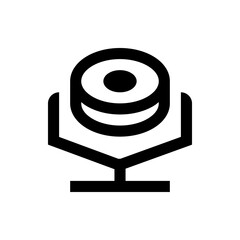 Poster - Illustration of a black and white spotlight fixture with a round light and a y shaped support base