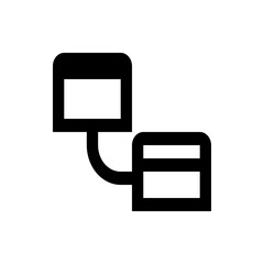 Poster - Diagram illustrating two connected rectangular shapes with rounded corners in a simple black outline style