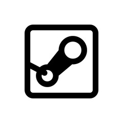 Poster - Black and white steam logo inside a rounded square frame with a distinctive design and clear lines