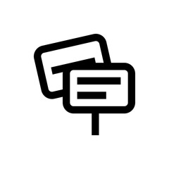Poster - Two rectangular signs overlapping each other one with horizontal lines and a small pole below it design