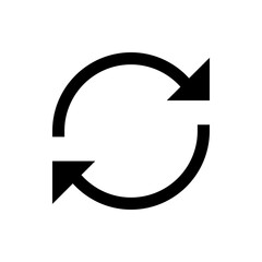 Aufkleber - Black circular arrows pointing in opposite directions indicating a cycle or refresh process icon design