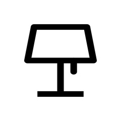 Poster - Illustration of a simple black table lamp with a square base and a pull chain on a white background