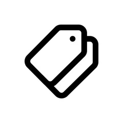 Poster - Simple graphic illustration of two stacked price tags with rounded corners and a black circular hole punch