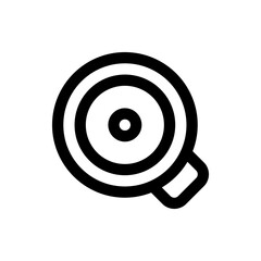 Poster - Illustration of a black and white target like object with concentric circles and a handle on the bottom