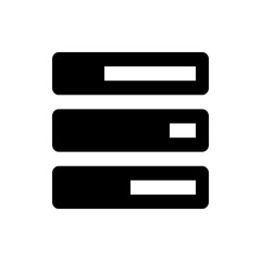 Poster - Illustration of a menu icon with three horizontal bars and rounded corners in a simple black and white design