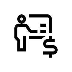 Poster - Person presenting a chart with dollar sign indicating financial presentation or business investment idea