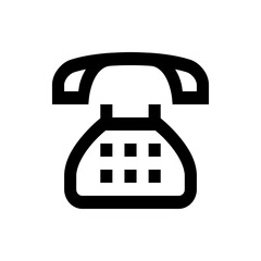Poster - Illustration of a black and white landline phone with a keypad and receiver on a white background