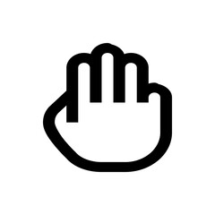 Poster - Illustration of a stylized black hand with three fingers raised against a white background space provided