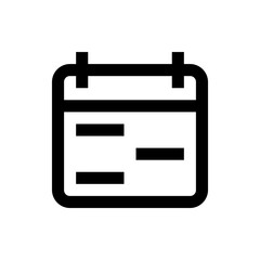 Poster - Illustration of a simple calendar icon with three horizontal lines representing schedule details shown in black