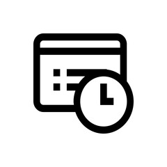 Poster - Icon of a calendar with list items and a clock overlay indicating time management and scheduling tasks