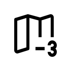 Poster - Illustration of a stylized folder icon with a minus sign and the number three next to it in black