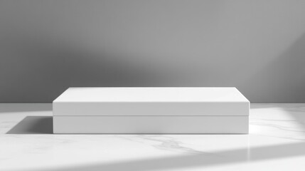 Leinwandbilder - White box on marble surface minimalist product display background