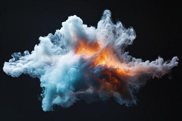 Poster - Dynamic explosion of colorful smoke studio setting visual art dark background creative concept