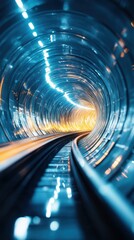 Poster - Dynamic light tunnel journey underground photography urban perspective motion