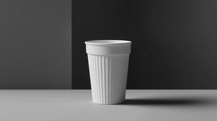 Leinwandbilder - White ribbed cup minimalist studio photography