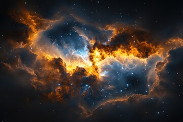 Poster - Explosive cosmic event deep space digital art stellar environment dramatic perspective awe-inspiring universe