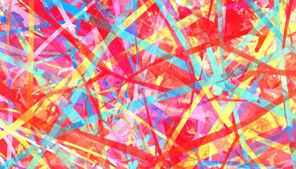 Poster - Abstract Colorful Lines Painting
