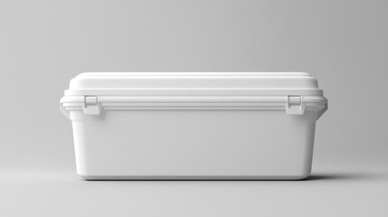 Leinwandbilder - White plastic storage container mockup blank box studio shot