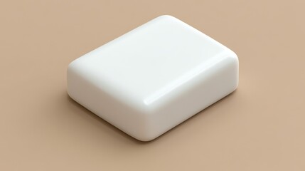 Leinwandbilder - Simple white rectangular block on neutral background minimalist design element
