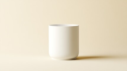 Leinwandbilder - Simple white cylindrical container minimalist product photography mockup